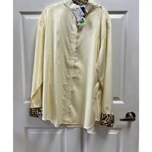 NEW ROYAL HIGHNESS EQUESTRIAN women's coolmax herringbone show shirt in yellow